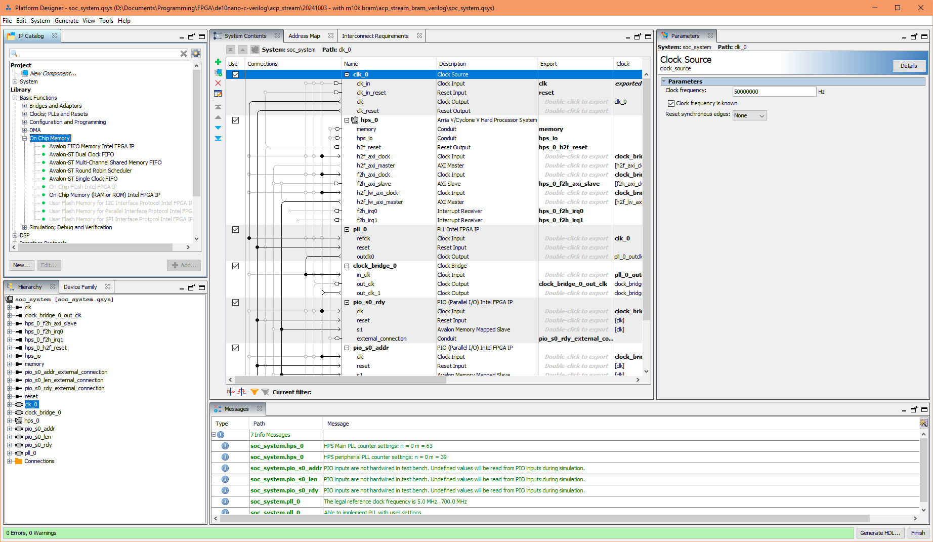 Platform Designer FPGA IP OCR