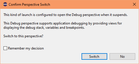 Eclipse debug perspective