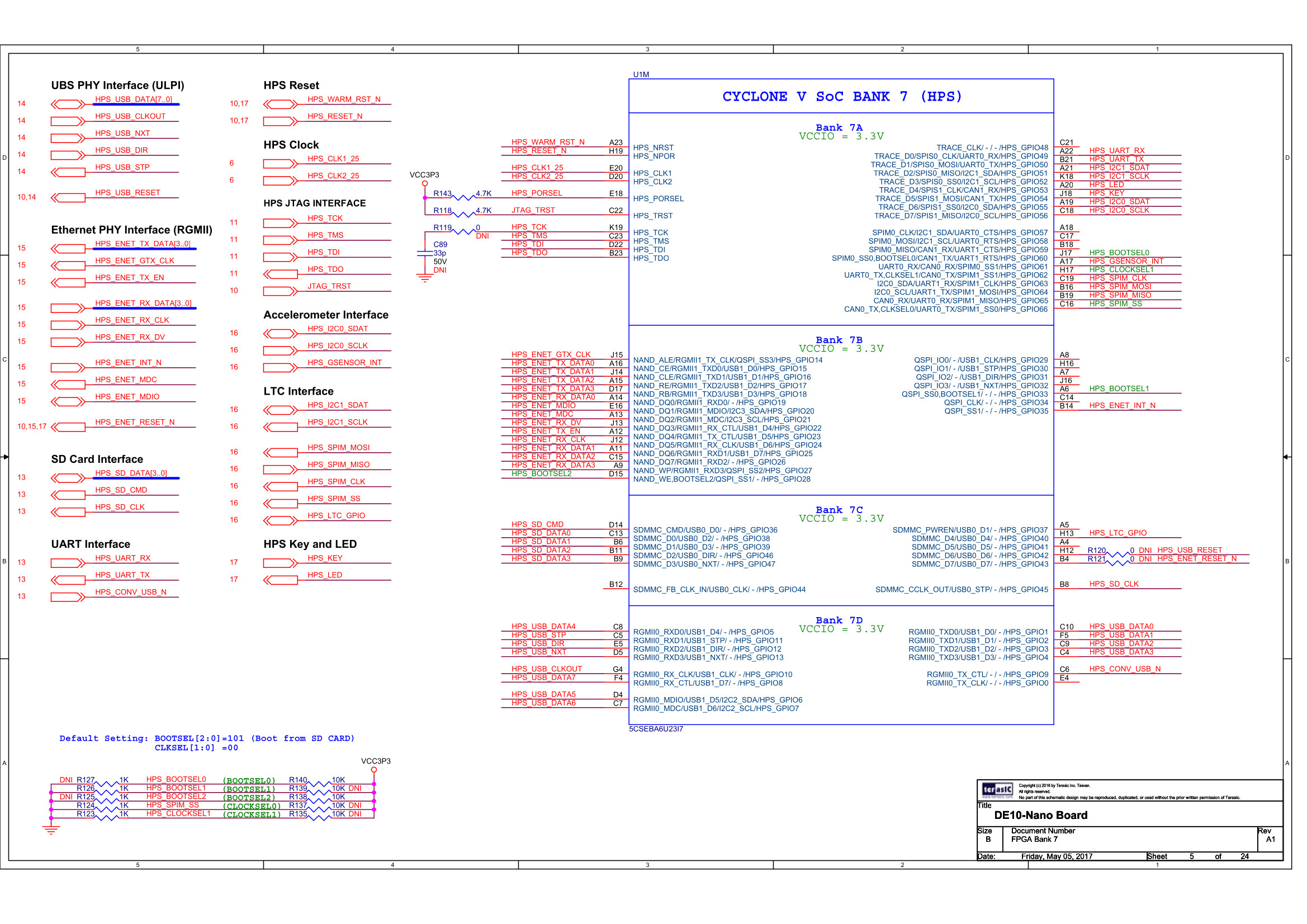 Schematic of Cyclone V SoC bank 7 section